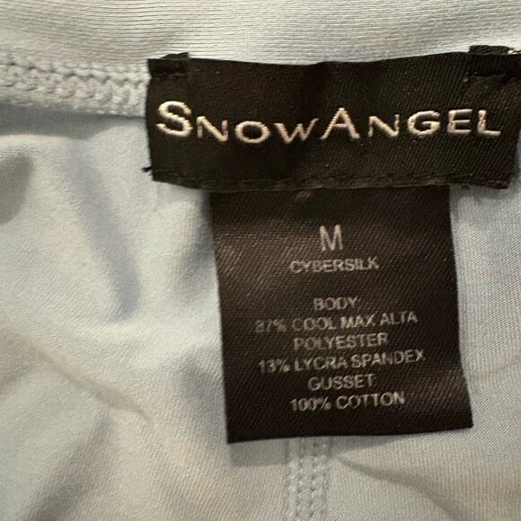 Snow Angel Leggings Cyber Silk Women Size Medium Light Blue Base Layer - Picture 2 of 13